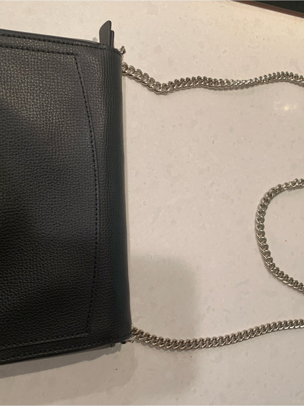 Kate Spade Small Compact Size Black Leather Chain Crossbody Bag no flaws - Picture 2 of 6